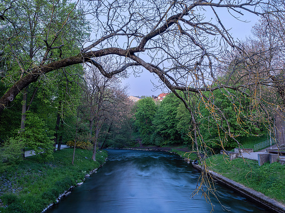 Vilnia River from Fluxus Bridge - Vilnius